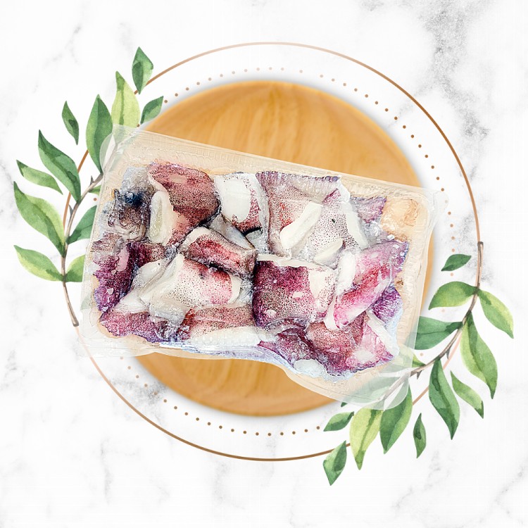 【好嬸水產】印尼活凍脆軟嫩透抽🦑 下酒菜 No.1 - 精緻小卷切片 (300克裝) 含運