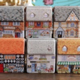 迷你 歐風小房子 全彩浮雕立體連蓋小鐵盒 特價：$29