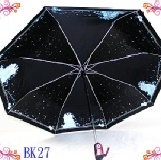 NO芭蒂三折全自動傘【明星蔡依林 愛用的美白防曬好傘】 系列六BK27 紅色(傘內佈滿星光摩天輪圖案)(加送測紫外線吊飾) 特價：$383