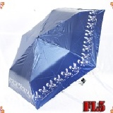 ☆舞蝶花語四折色膠手開傘☆最新防風水滴狀包蝶結構設計 FL5 深藍色 《極短＊超輕量＊超防風＊百分百抗UV完全遮陽不透光＊加贈測紫外線吊飾》