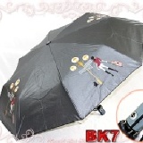 NO芭蒂三折全自動傘【明星蔡依林愛用的系列一時尚女郎圖樣/漫長等待終於到貨囉】 系列一BK7 鐵灰色(經典時尚女郎圖樣/獨特燙金印刷設計)(加送測紫外線吊飾) 特價：$383