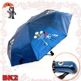 NO芭蒂三折全自動傘【明星蔡依林愛用的系列一時尚女郎圖樣/漫長等待終於到貨囉】 系列一BK2 深藍色(經典時尚女郎圖樣/獨特燙金印刷設計)(加送測紫外線吊飾)