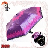 ☆真愛巴洛克蕾絲三折色膠全自動開收傘☆《99％遮陽降溫9％遮陽降溫4到6度＊高貴華麗蕾絲邊頂級質感》 特價：$502