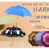 日式花園三層手動長傘/百分百防曬、堅固、耐用、防風、抗斷 襯托出完美女性的優美典雅氣質 特價：$500
