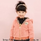 千趣會粉色貴妃絨連帽外套 千趣會粉色貴妃絨連帽外套 特價：$305