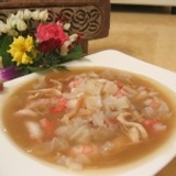 **干貝雪哈海鮮羹** 年菜(食材有雪哈、干貝、蝦仁、蟹管肉、銀耳、雞肉絲)