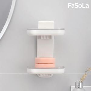 FaSoLa 免打孔浴室壁掛皂盒 雙格款