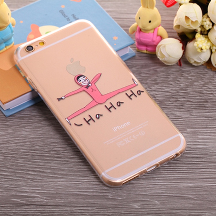 哈哈哈惡搞蘋果iphone6plus手機殼蘋果6 iphone5全包矽膠透明殼-6PLUS