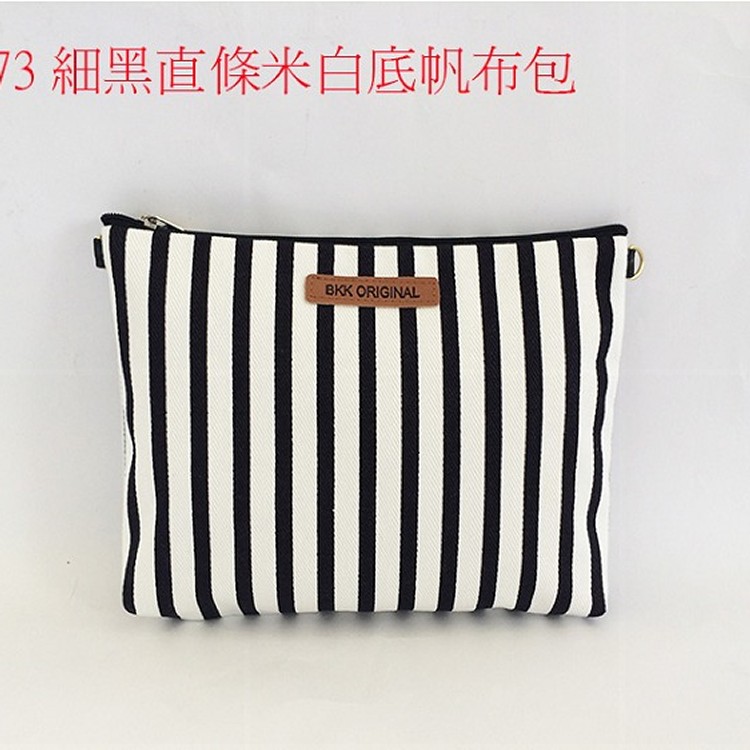BKK Original (A073 細黑直條米白底帆布包)