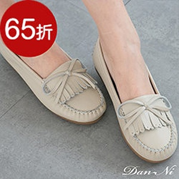 莫卡新 真牛皮流海軟Q豆豆鞋 台灣手工鞋 丹妮鞋屋