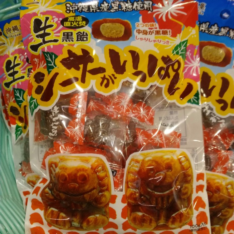 沖繩限定 風獅爺生黑糖貽 100g