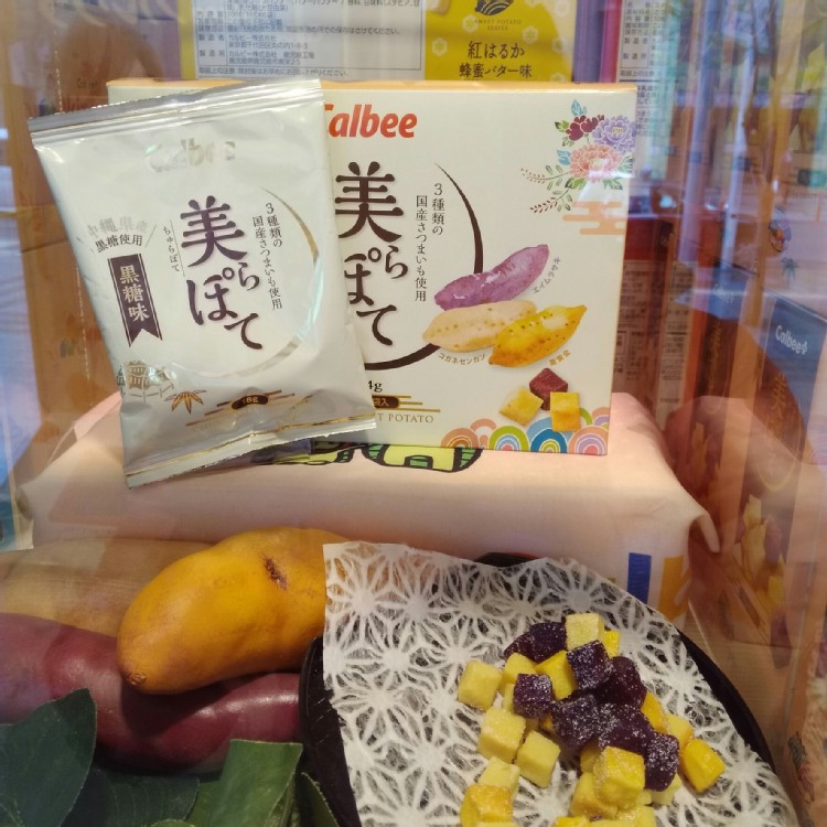 沖繩限定 卡樂比專賣店 黑糖綜合薯塊18g*8袋