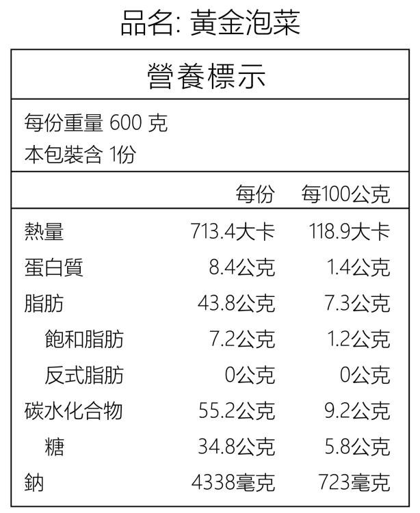 好饗吃黃金泡菜