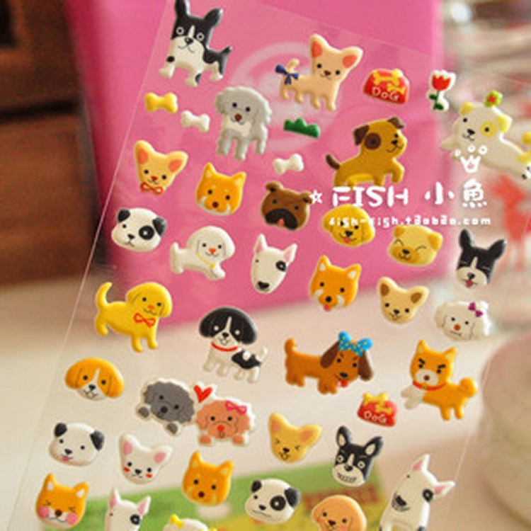 韓國直送Funny 手機貼紙 相冊貼紙 海綿泡泡貼 小狗