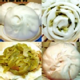 【大麥手工包子饅頭】招牌鮮肉包.招牌蔥花捲.酸菜辣肉包.紅麴紅豆包~4種口味組合(每樣各5顆 )嚐鮮