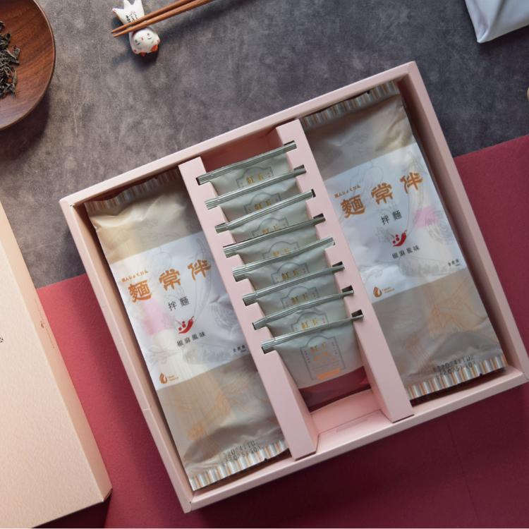 饌禮盒-麵常伴 椒麻風味拌麵 6入+日月潭之舞紅茶茶包8入