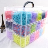 彩虹編織器 Rainbow Loom 12000條橡皮筋 30色重量級三層 收納盒套裝