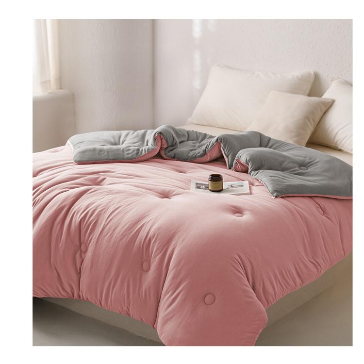 【沐眠居家】撞色雙面針織 可水洗雙色鋪棉冬被 (180X210cm)