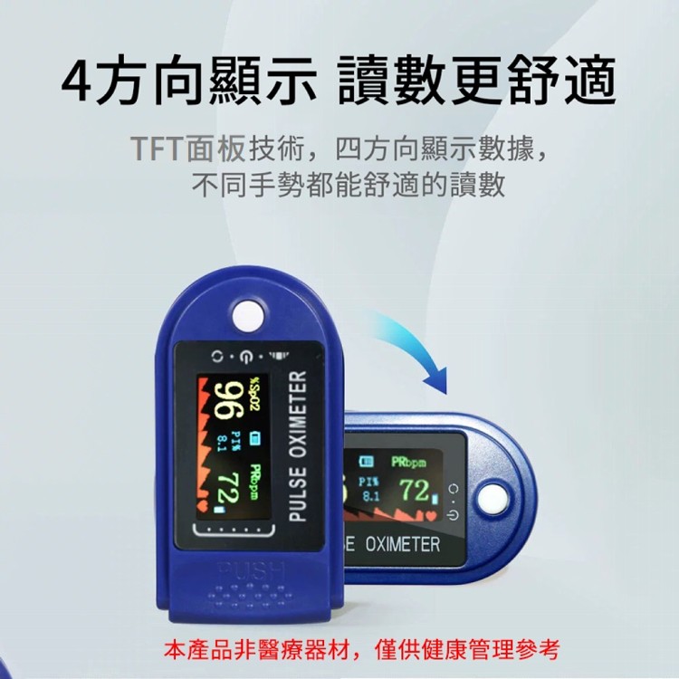 [台灣現貨 ]二代TFT面板 指尖脈搏血氧機 四向可轉畫面 血氧偵測儀 血氧機