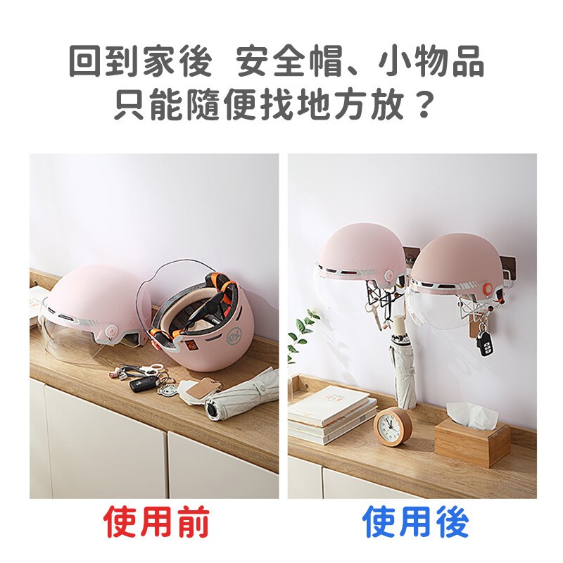回到家後 安全帽、小物品，只能隨便找地方放?使用前，使用後。