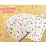韓國 超可愛火柴妹 貼紙組|裝飾貼|日記貼 一套6張