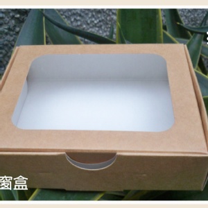 E-2025四方盒貼窗牛皮盒貼窗透明盒展示盒一體成形
