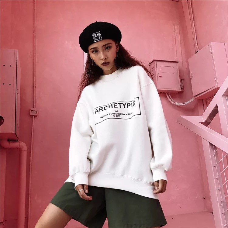 2018新款藍大碼中常款文字毛衣