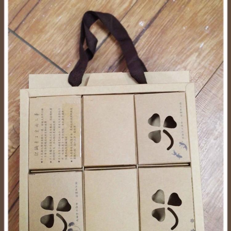 6入貼窗牛皮提盒6入手工皂禮盒6入提盒6入牛皮紙盒
