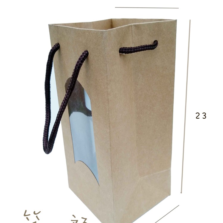 BI-40001-貼窗提袋11x10x23cm梅酒瓶罐 玻璃梅酒瓶 梅酒瓶袋 梅酒瓶提袋 梅酒瓶手提