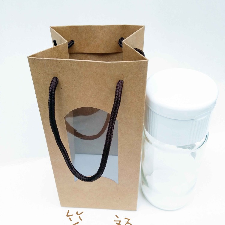 BI-40001-貼窗提袋11x10x23cm梅酒瓶罐 玻璃梅酒瓶 梅酒瓶袋 梅酒瓶提袋 梅酒瓶手提