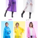 戶外時尚成人非一次性eva 連帽厚款彩色雨衣
