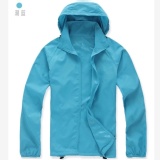 抗UV輕薄風衣-防水防風透氣~~湖藍色