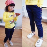 超有型!! 彩色鈕扣碎花反折牛仔褲 現貨!!