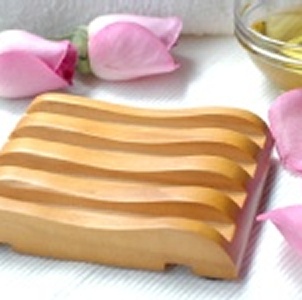 流線型 原木香皂盤
