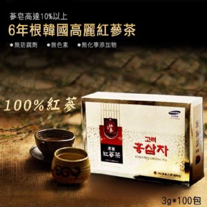 韓國6年根韓國高麗紅蔘茶100包入
