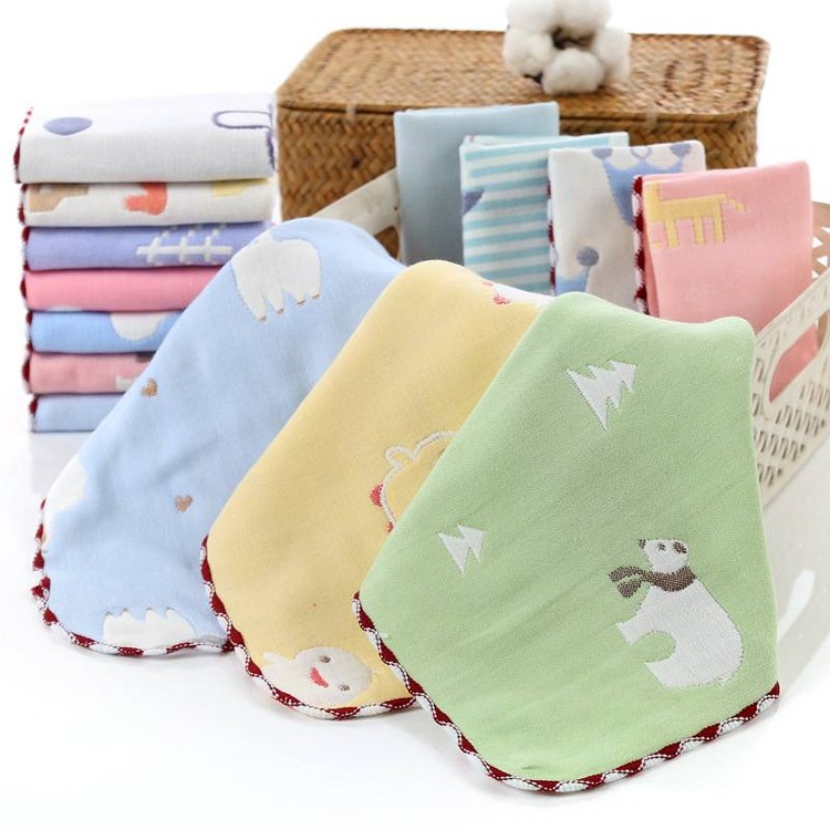 全棉六層紗布方巾(6條)