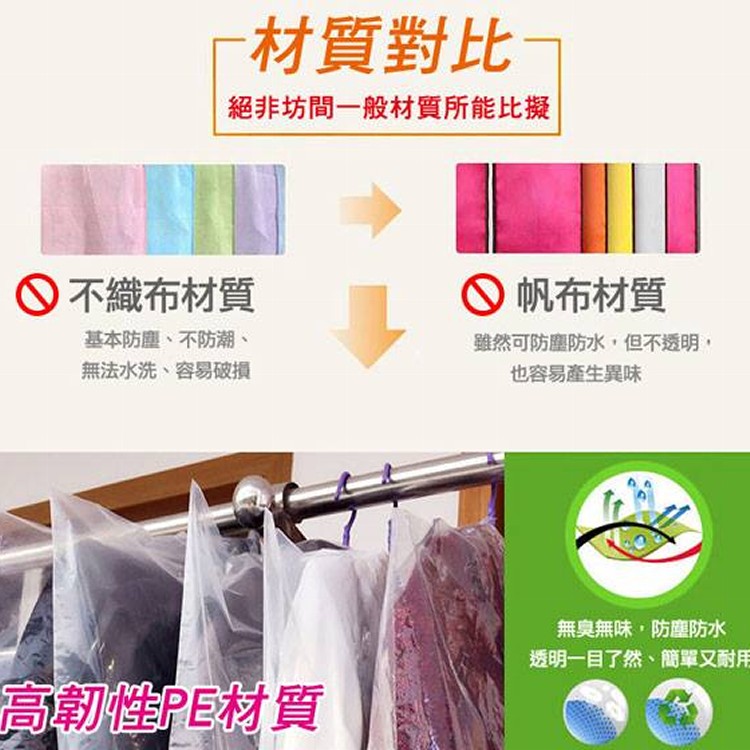 lisan簡易透明衣服防塵套-(中)20入