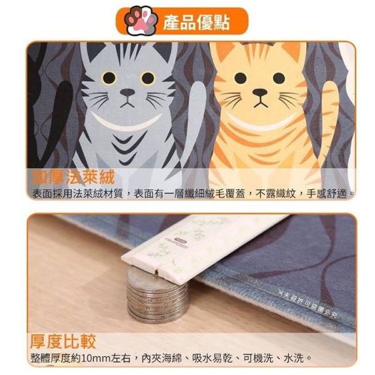 萌萌貓咪吸水地墊