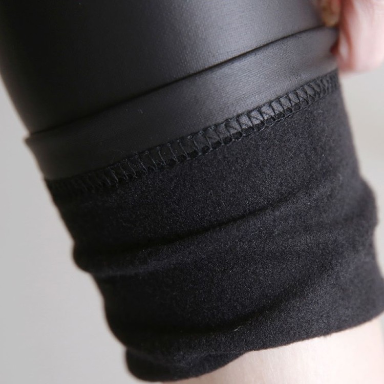 正韓 冬季溫暖內薄刷毛修身彈性皮內搭褲