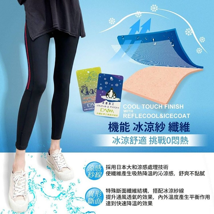 COOL涼感四向彈力運動內搭機能褲(白)