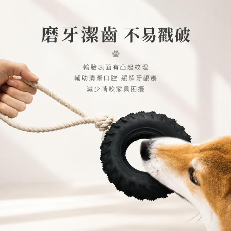 【CityStar】耐咬橡膠輪胎寵物玩具｜互動訓練磨牙潔齒啃咬玩具｜中大型犬適用