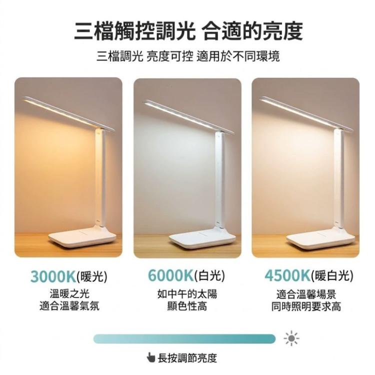 【CityStar】LED護眼摺疊檯燈｜插電式閱讀學習燈｜臥室床頭照明燈