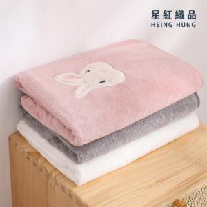 【星紅織品】可愛森林動物珊瑚絨浴巾(3色任選)