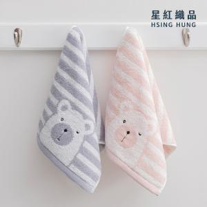 免運!【星紅織品】4入 可愛眨眼熊純棉兒童毛巾 25x50公分 ()