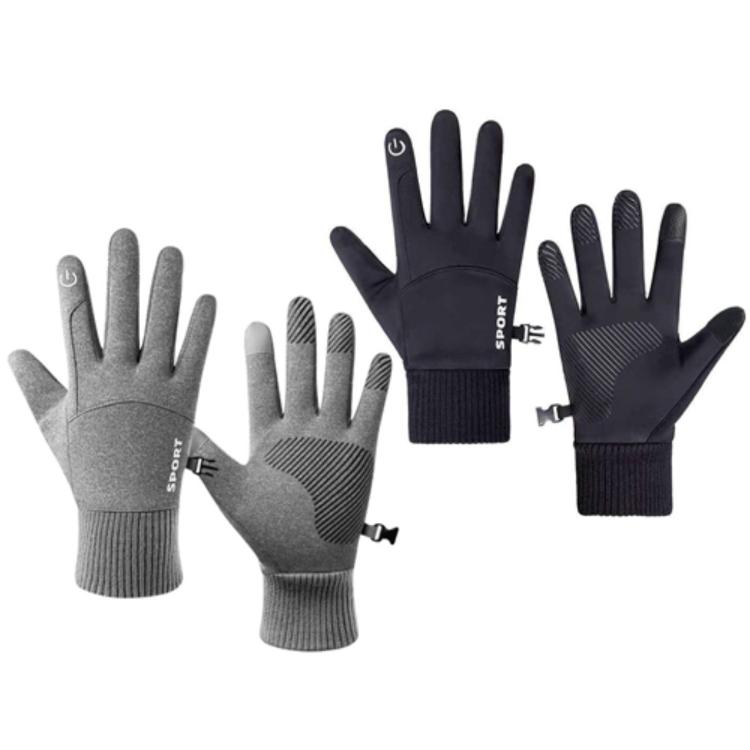 【QiMart】防丟防水指尖觸屏內刷毛登山/騎車手套(2色任選)