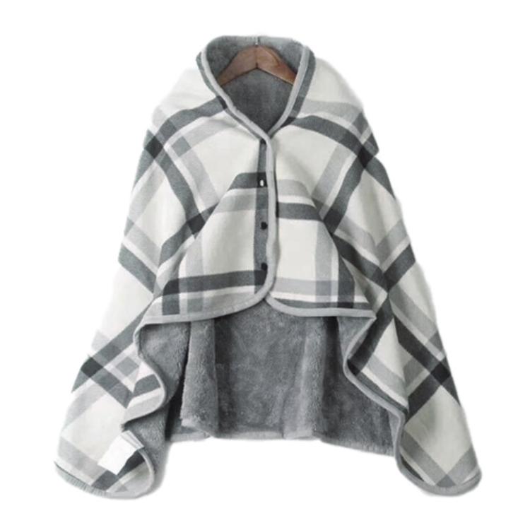 【QiMart】日式加大可收納法蘭絨保暖披肩毯(3款任選)