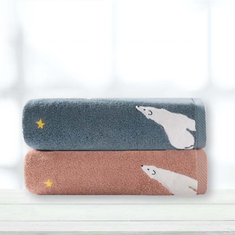 【HKIL-巾專家】星空北極熊浴巾(粉色/藍色 任選)