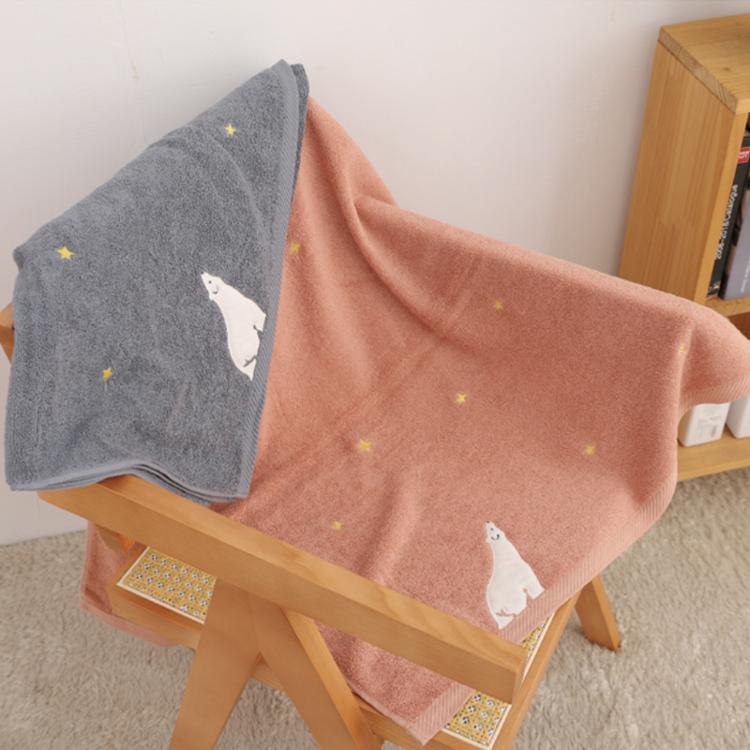 【HKIL-巾專家】星空北極熊浴巾(粉色/藍色 任選)