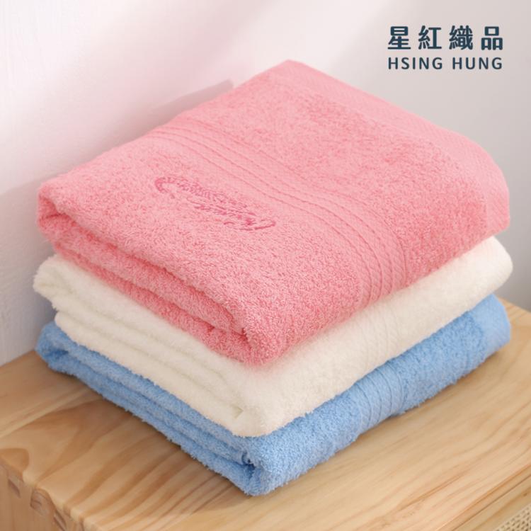 【星紅幟品】簡約風鱷魚正版授權奶油色系浴巾