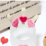 愛心造型小夾子 一組六入 粉色【60097】